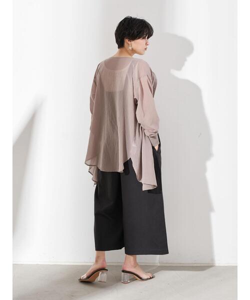 YECCA VECCA（イェッカヴェッカ）の「2wayコットンシフォンタックブラウス　＊（シャツ/ブラウス・レディース・ホワイト/ベージュ/ブルー・FREE）」の19枚目の写真