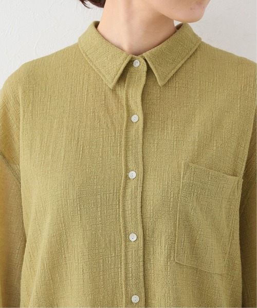 Simplicite（サンプリシテ）の「リネンジャガードオーバーSH（シャツ/ブラウス・レディース・イエロー/アイボリー・FREE）」の6枚目の写真