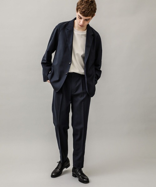 BESPOKE TOKYO(ビスポークトウキョウ)の「【BESPOKE TOKYO】DRY SYSTEM STRIPE 2B RAGLAN SLEEVE LOOSE JACKET(テーラードジャケット・メンズ・ネイビー/ストライプ・1/2/3)」の9枚目の写真