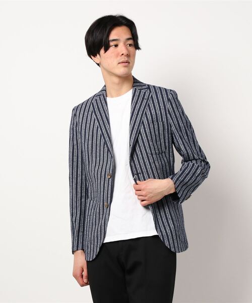Cricket（クリケット）の「[クリケット1960] Cricket 1960 ストライプ ジャケット（テーラードジャケット・メンズ・ネイビー・XL/50/M/46/L/48）」の2枚目の写真