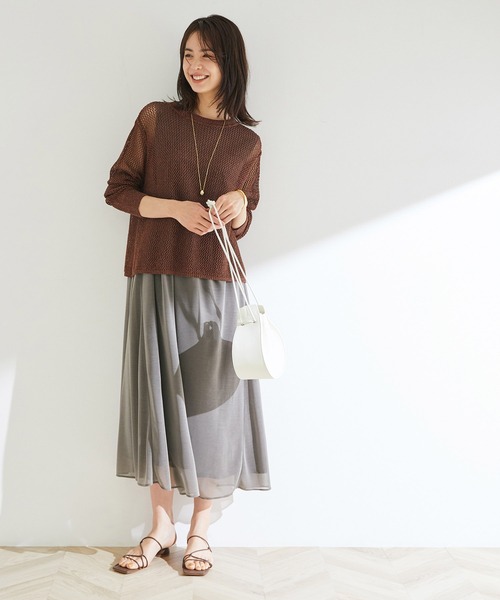 ROPE'（ロペ）の「【新色追加】【洗える】【一部WEB限定】エスパンディノースリーブワンピース（ワンピース・レディース・ブラック/グレー/ピンク/マスタード/ブラウン・38）」の6枚目の写真