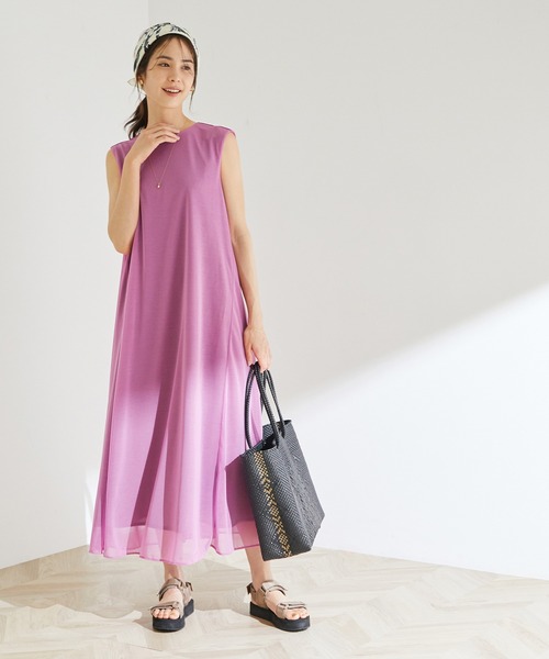 ROPE'（ロペ）の「【新色追加】【洗える】【一部WEB限定】エスパンディノースリーブワンピース（ワンピース・レディース・ブラック/グレー/ピンク/マスタード/ブラウン・38）」の21枚目の写真