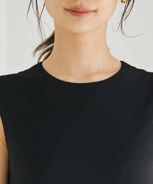 ROPE'（ロペ）の「【新色追加】【洗える】【一部WEB限定】エスパンディノースリーブワンピース（ワンピース・レディース・ブラック/グレー/ピンク/マスタード/ブラウン・38）」の15枚目の写真