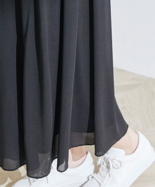 ROPE'（ロペ）の「【新色追加】【洗える】【一部WEB限定】エスパンディノースリーブワンピース（ワンピース・レディース・ブラック/グレー/ピンク/マスタード/ブラウン・38）」の7枚目の写真