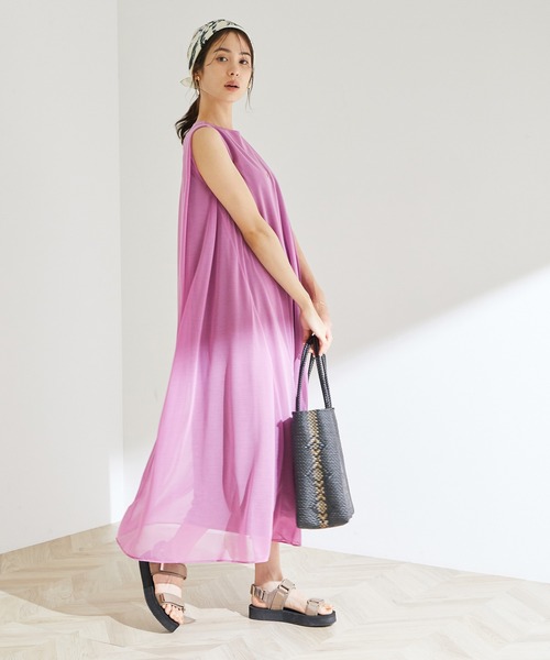 ROPE'（ロペ）の「【新色追加】【洗える】【一部WEB限定】エスパンディノースリーブワンピース（ワンピース・レディース・ブラック/グレー/ピンク/マスタード/ブラウン・38）」の22枚目の写真