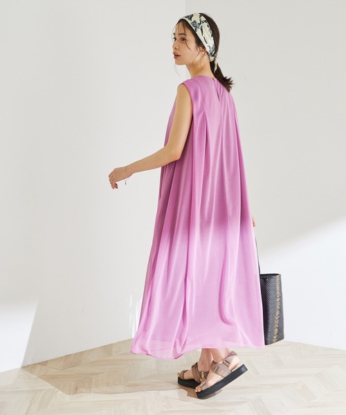 ROPE'（ロペ）の「【新色追加】【洗える】【一部WEB限定】エスパンディノースリーブワンピース（ワンピース・レディース・ブラック/グレー/ピンク/マスタード/ブラウン・38）」の20枚目の写真