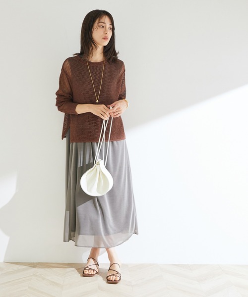 ROPE'（ロペ）の「【新色追加】【洗える】【一部WEB限定】エスパンディノースリーブワンピース（ワンピース・レディース・ブラック/グレー/ピンク/マスタード/ブラウン・38）」の13枚目の写真