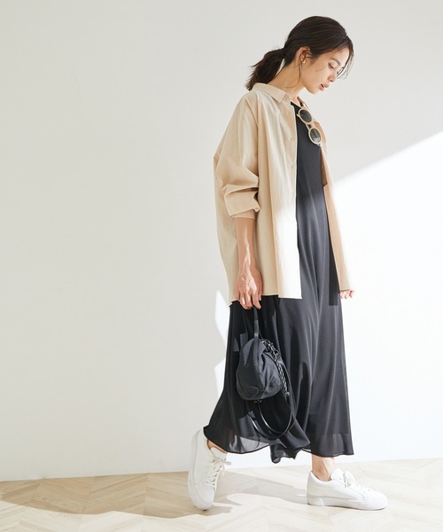 ROPE'（ロペ）の「【新色追加】【洗える】【一部WEB限定】エスパンディノースリーブワンピース（ワンピース・レディース・ブラック/グレー/ピンク/マスタード/ブラウン・38）」の16枚目の写真