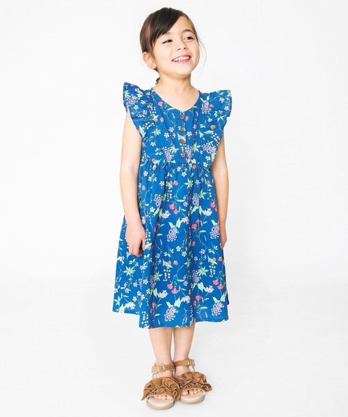 セール ボタニカル柄フリルワンピース ワンピース Branshes ブランシェス のファッション通販 Zozotown