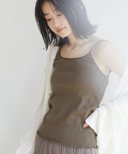 CRAFT STANDARD BOUTIQUE(クラフトスタンダードブティック)の「キャミソール *(タンクトップ・レディース・ホワイト/カーキ/ブラック/ベージュ/ミント・FREE)」の4枚目の写真