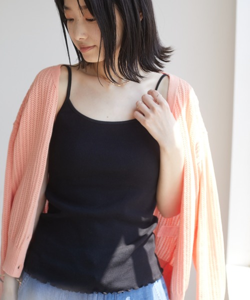 CRAFT STANDARD BOUTIQUE(クラフトスタンダードブティック)の「キャミソール *(タンクトップ・レディース・ホワイト/カーキ/ブラック/ベージュ/ミント・FREE)」の2枚目の写真