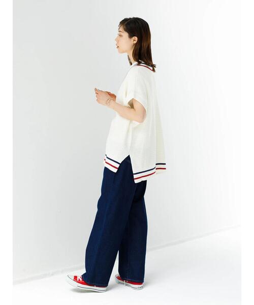 koe（コエ）の「ＶネックＢＩＧニットベスト＊（ベスト・レディース・ベージュ/ホワイト・M-L/S-M）」の7枚目の写真