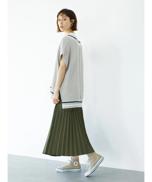 koe（コエ）の「ＶネックＢＩＧニットベスト＊（ベスト・レディース・ベージュ/ホワイト・M-L/S-M）」の16枚目の写真