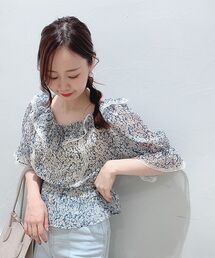 MAJESTIC LEGON | ガーリーパターンフリルブラウス(シャツ/ブラウス)