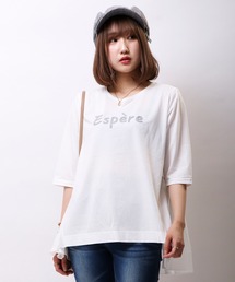 【Cest Tout】無地×刺繍半袖Tシャツ