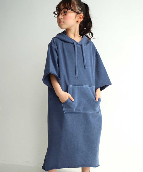 キッズピグメント加工裏毛プルオーバーop ワンピース Antiqua アンティカ のファッション