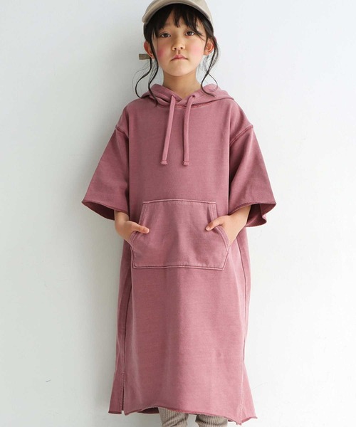 キッズピグメント加工裏毛プルオーバーop ワンピース Antiqua アンティカ のファッション