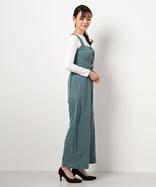 mysty woman（ミスティウーマン）の「ビスチェワイドパンツセット 949037（サロペット/オーバーオール・レディース・グリーン/モカ/ベージュ系その他/オレンジ/ブラック・FREE）」の20枚目の写真