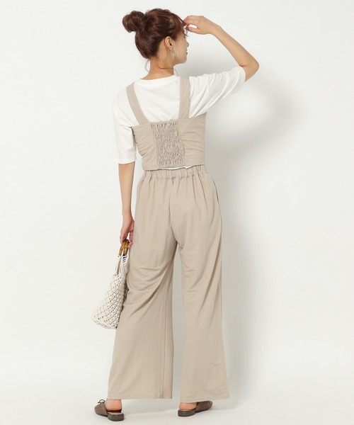 mysty woman（ミスティウーマン）の「ビスチェワイドパンツセット 949037（サロペット/オーバーオール・レディース・グリーン/モカ/ベージュ系その他/オレンジ/ブラック・FREE）」の13枚目の写真