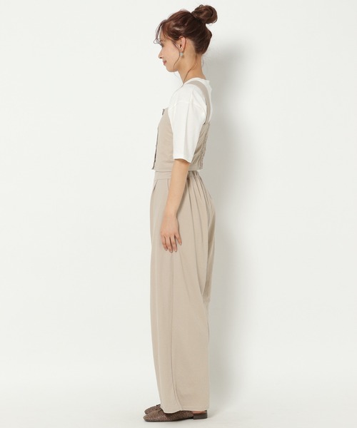 mysty woman（ミスティウーマン）の「ビスチェワイドパンツセット 949037（サロペット/オーバーオール・レディース・グリーン/モカ/ベージュ系その他/オレンジ/ブラック・FREE）」の10枚目の写真