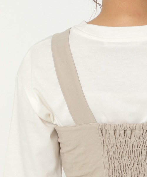 mysty woman（ミスティウーマン）の「ビスチェワイドパンツセット 949037（サロペット/オーバーオール・レディース・グリーン/モカ/ベージュ系その他/オレンジ/ブラック・FREE）」の7枚目の写真