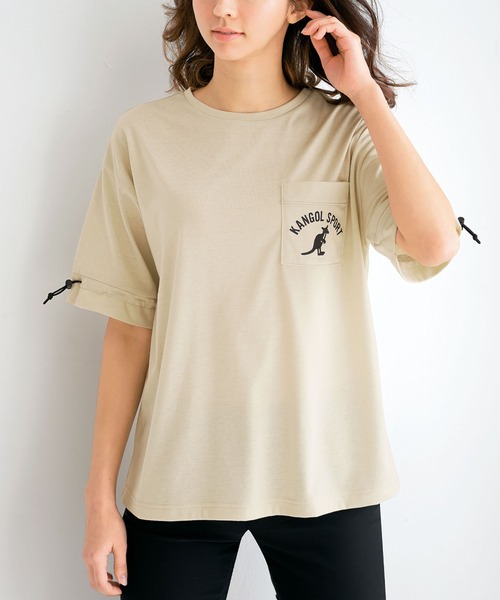 KANGOL SPORT(カンゴールスポーツ)の「<KANGOL SPORT>スピンドル使いプルオーバー(Tシャツ/カットソー・レディース・ブラック/ベージュ/ブルーグリーン・MEDIUM/LARGE/X-LARGE)」の1枚目の写真