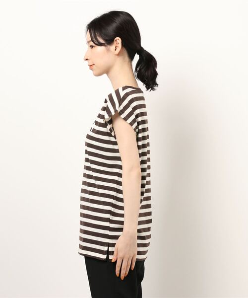 Samansa Mos2（サマンサ モスモス）の「ロゴプリント柄アソートノースリーブ（Tシャツ/カットソー・レディース・オフホワイト/ベージュ/ブラウン/ブラック・ﾌﾘ-）」の6枚目の写真