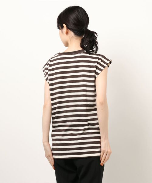 Samansa Mos2（サマンサ モスモス）の「ロゴプリント柄アソートノースリーブ（Tシャツ/カットソー・レディース・オフホワイト/ベージュ/ブラウン/ブラック・ﾌﾘ-）」の5枚目の写真