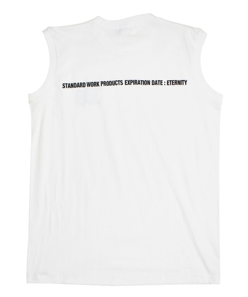 DOUBLE STEAL（ダブルスティール）の「DS One Point スリーブレスTシャツ（タンクトップ・メンズ・ホワイト/ブラック・MEDIUM/LARGE/X-LARGE）」の9枚目の写真