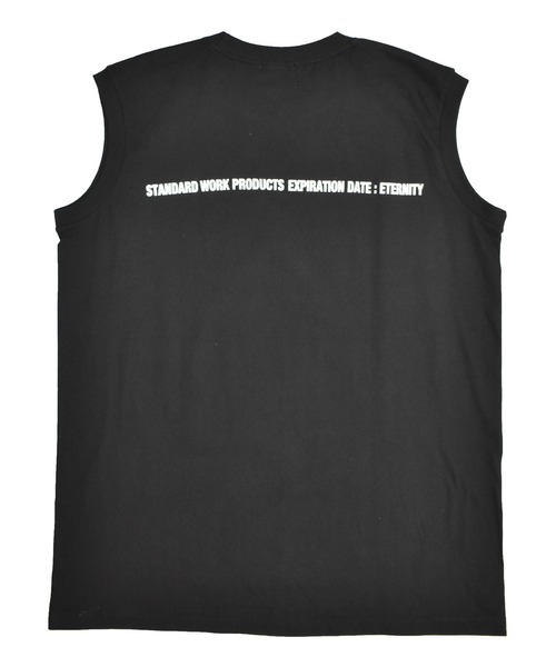 DOUBLE STEAL（ダブルスティール）の「DS One Point スリーブレスTシャツ（タンクトップ・メンズ・ホワイト/ブラック・MEDIUM/LARGE/X-LARGE）」の5枚目の写真