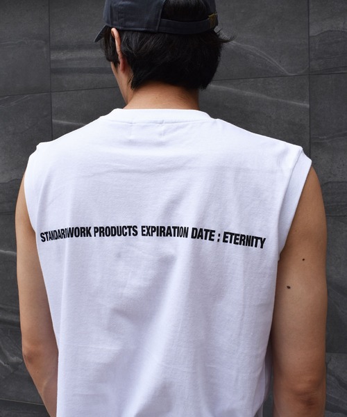 DOUBLE STEAL（ダブルスティール）の「DS One Point スリーブレスTシャツ（タンクトップ・メンズ・ホワイト/ブラック・MEDIUM/LARGE/X-LARGE）」の14枚目の写真