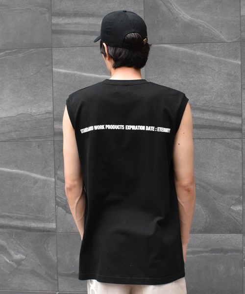 DOUBLE STEAL（ダブルスティール）の「DS One Point スリーブレスTシャツ（タンクトップ・メンズ・ホワイト/ブラック・MEDIUM/LARGE/X-LARGE）」の11枚目の写真