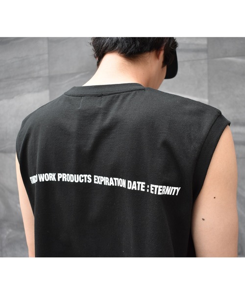 DOUBLE STEAL（ダブルスティール）の「DS One Point スリーブレスTシャツ（タンクトップ・メンズ・ホワイト/ブラック・MEDIUM/LARGE/X-LARGE）」の13枚目の写真