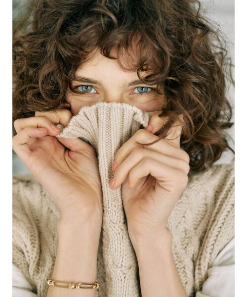 Ungrid（アングリッド）の「パッチワークケーブルニットベスト（ニット/セーター・レディース・アイボリー/ブラック/モカ・FREE）」の10枚目の写真