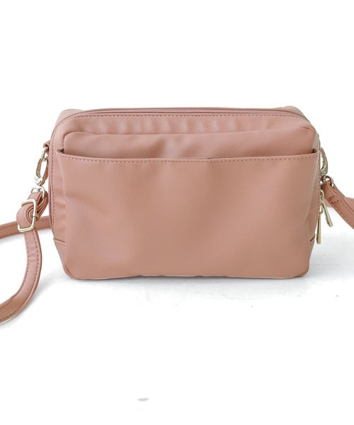 osharewalker（オシャレウォーカー）の「『多収納スクエアショルダーバッグ』（ショルダーバッグ・レディース・ブラック/ピンク/アイボリー/キャメル/グレイッシュブルー・FREE）」の9枚目の写真