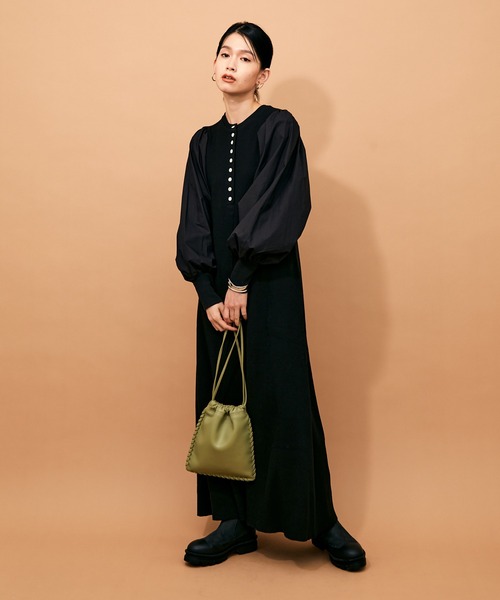 中古 激安買取 Web限定 ボタンディテールロングスリーブワンピース ワンピース Adam Et Rope アダムエロペ のファッション 新作セール New Ssplawfirm Id