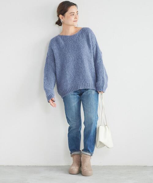 TRICOTS JEAN MARC（トリコットジーンマルク）の「＜TRICOTS JEAN MARC＞ クルーネック ブークレ プルオーバー ニット（ニット/セーター・レディース・ライトグレー/ピンク/コバルトブルー・FREE）」の16枚目の写真