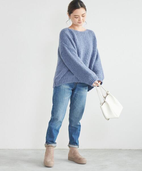 TRICOTS JEAN MARC（トリコットジーンマルク）の「＜TRICOTS JEAN MARC＞ クルーネック ブークレ プルオーバー ニット（ニット/セーター・レディース・ライトグレー/ピンク/コバルトブルー・FREE）」の11枚目の写真