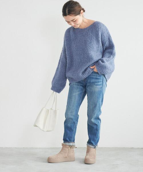 TRICOTS JEAN MARC（トリコットジーンマルク）の「＜TRICOTS JEAN MARC＞ クルーネック ブークレ プルオーバー ニット（ニット/セーター・レディース・ライトグレー/ピンク/コバルトブルー・FREE）」の22枚目の写真