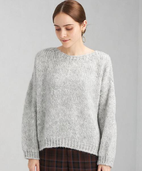 TRICOTS JEAN MARC（トリコットジーンマルク）の「＜TRICOTS JEAN MARC＞ クルーネック ブークレ プルオーバー ニット（ニット/セーター・レディース・ライトグレー/ピンク/コバルトブルー・FREE）」の4枚目の写真