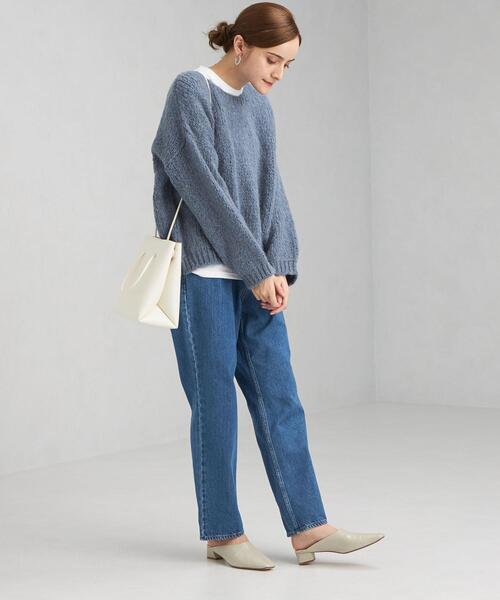 TRICOTS JEAN MARC（トリコットジーンマルク）の「＜TRICOTS JEAN MARC＞ クルーネック ブークレ プルオーバー ニット（ニット/セーター・レディース・ライトグレー/ピンク/コバルトブルー・FREE）」の8枚目の写真