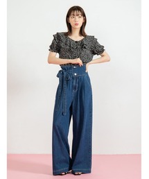 fifth calin | ウエストリボンハイウエストデニム(デニムパンツ)