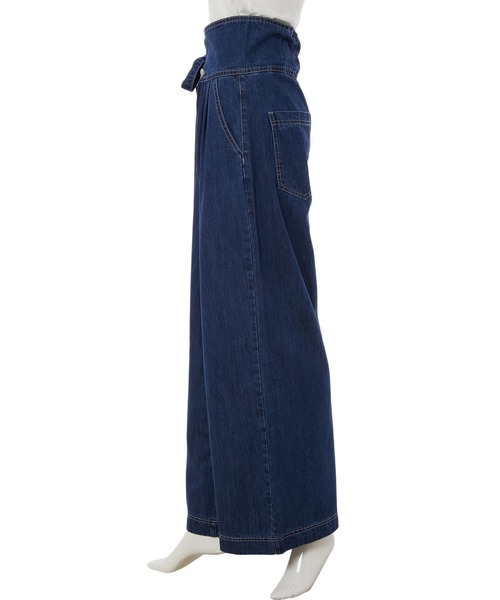 fifth calin（フィフスカラン）の「ウエストリボンハイウエストデニム（デニムパンツ・レディース・ブルー・SMALL/MEDIUM/LARGE）」の4枚目の写真