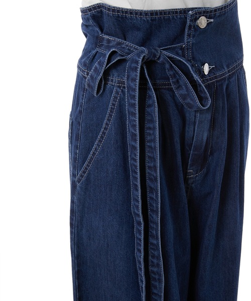 fifth calin（フィフスカラン）の「ウエストリボンハイウエストデニム（デニムパンツ・レディース・ブルー・SMALL/MEDIUM/LARGE）」の6枚目の写真