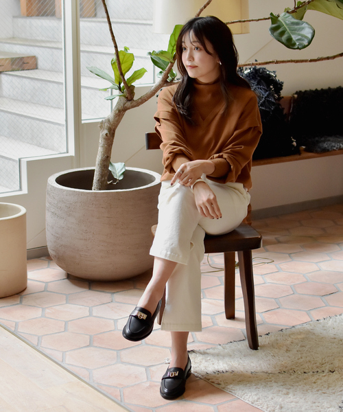 PICHE ABAHOUSE（ピシェ アバハウス）の「厚底ローファー（ローファー・レディース・ブラック/ダークブラウン/グリーン・35/36/37/38/39）」の4枚目の写真