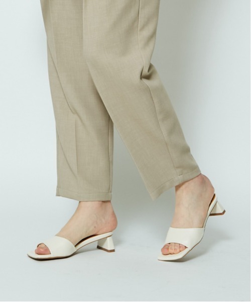 CIAOPANIC（チャオパニック）の「スクエアミュール（サンダル・レディース・ブラック/オフホワイト・24.5/23.5）」の4枚目の写真