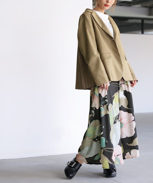 n'OrLABEL（ノアールレーベル）の「『バックプリーツジャケット』（テーラードジャケット・レディース・ピンク/ベージュ/ブラック・2/1）」の6枚目の写真