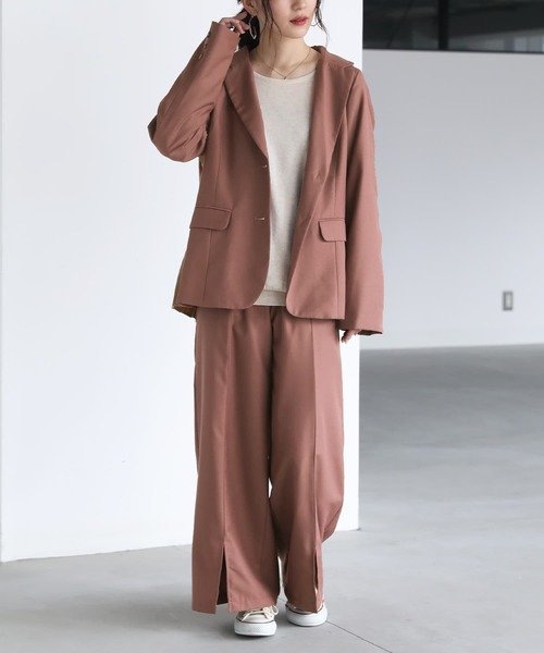 n'OrLABEL（ノアールレーベル）の「『バックプリーツジャケット』（テーラードジャケット・レディース・ピンク/ベージュ/ブラック・2/1）」の13枚目の写真