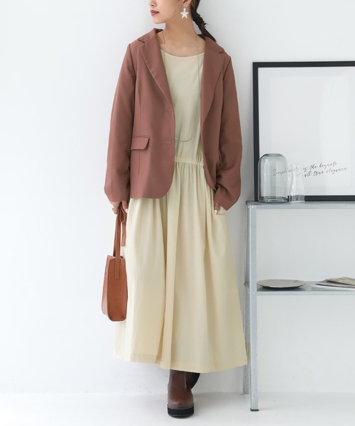 n'OrLABEL（ノアールレーベル）の「『バックプリーツジャケット』（テーラードジャケット・レディース・ピンク/ベージュ/ブラック・2/1）」の12枚目の写真