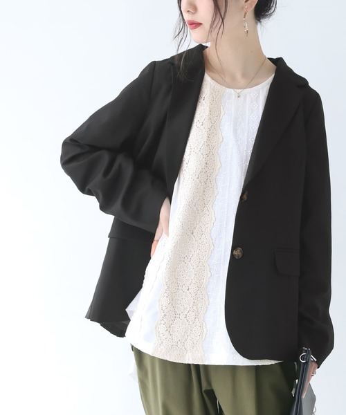 n'OrLABEL（ノアールレーベル）の「『バックプリーツジャケット』（テーラードジャケット・レディース・ピンク/ベージュ/ブラック・2/1）」の17枚目の写真